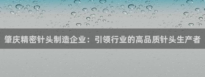 彩神8彩平台官网：肇庆精密针头制造企业：引领行业的高品质针头生产者