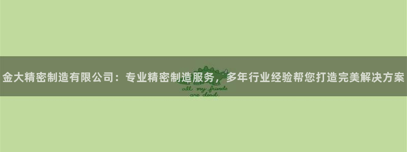 彩神app能挣到钱吗：金大精密制造有限公司：专业精密制造服务，多年行业经验帮您打造完美解决方案